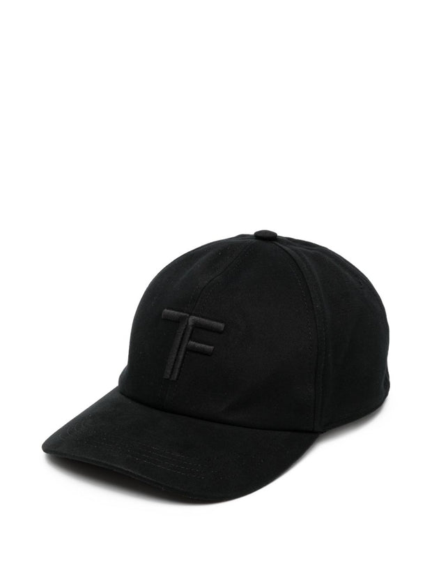 Tom Ford Logo Canvas Baseball Cap Black