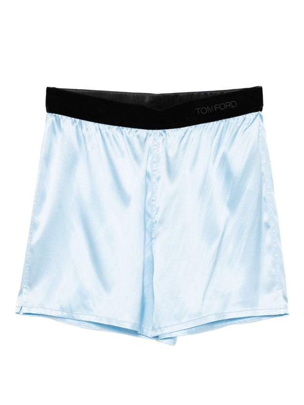 Tom Ford Silk Pajama Shorts Blue