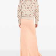 Alanui Bandana Jacquard Cashmere And Wool Cardigan Beige