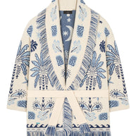 Alanui Echoes Of The Island Wool And Cotton Cardigan Beige