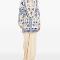 Alanui Echoes Of The Island Wool And Cotton Cardigan Beige
