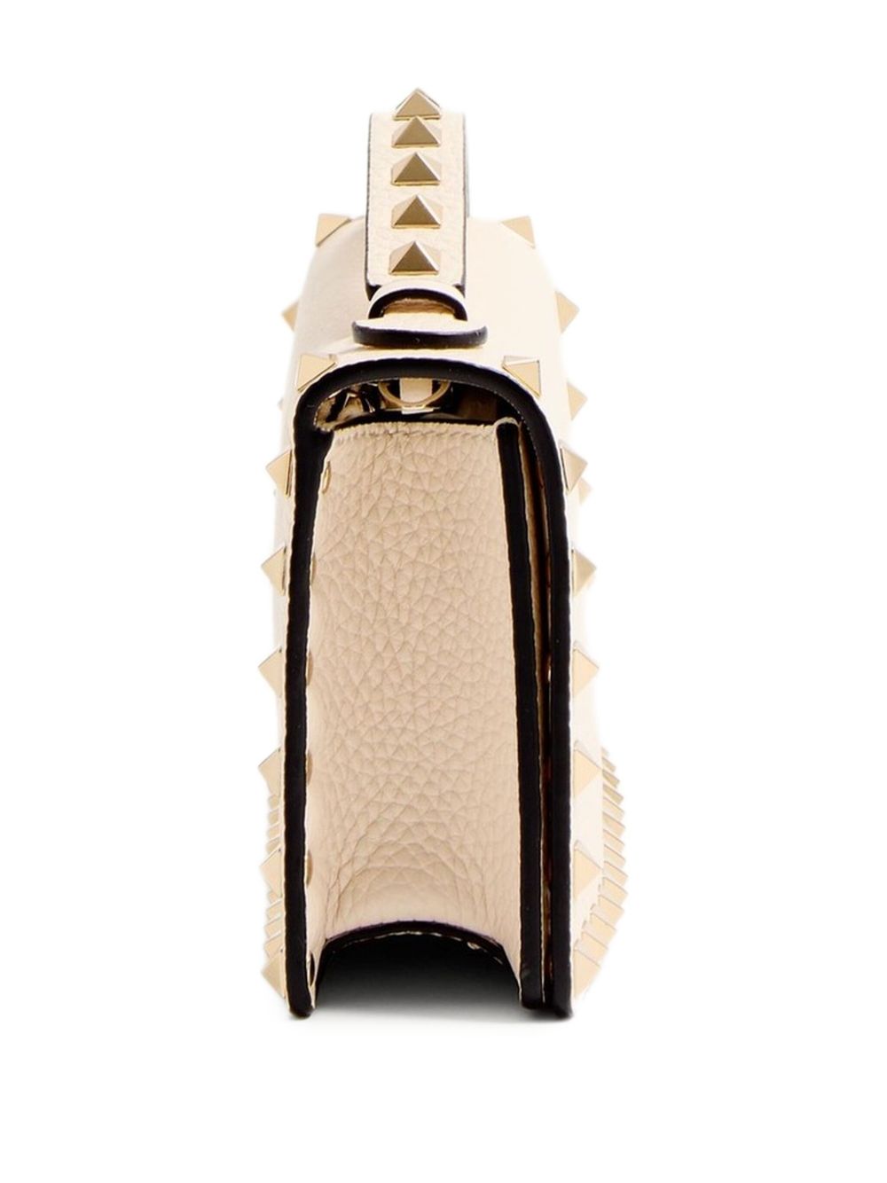 Valentino Garavani Rockstud Leather Wallet On Chain Ivory