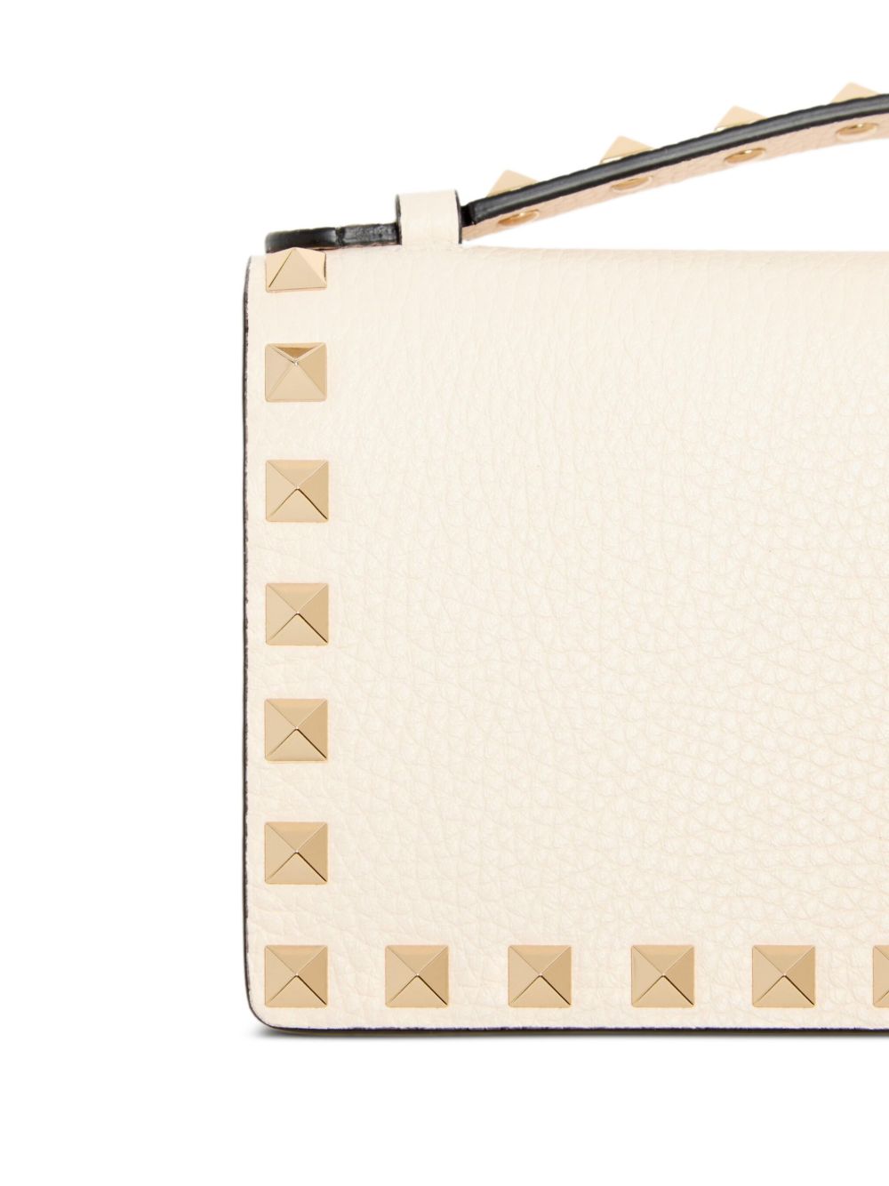Valentino Garavani Rockstud Leather Wallet On Chain Ivory