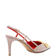 Valentino Garavani VLogo Signature Leather Slingback Pumps Powder