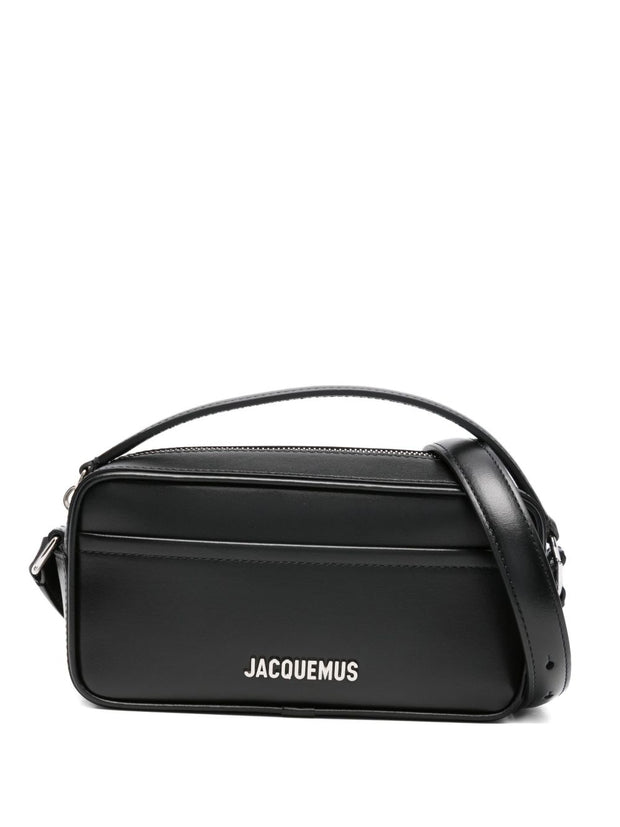 JACQUEMUS Le Baneto Leather Crossbody Bag Black
