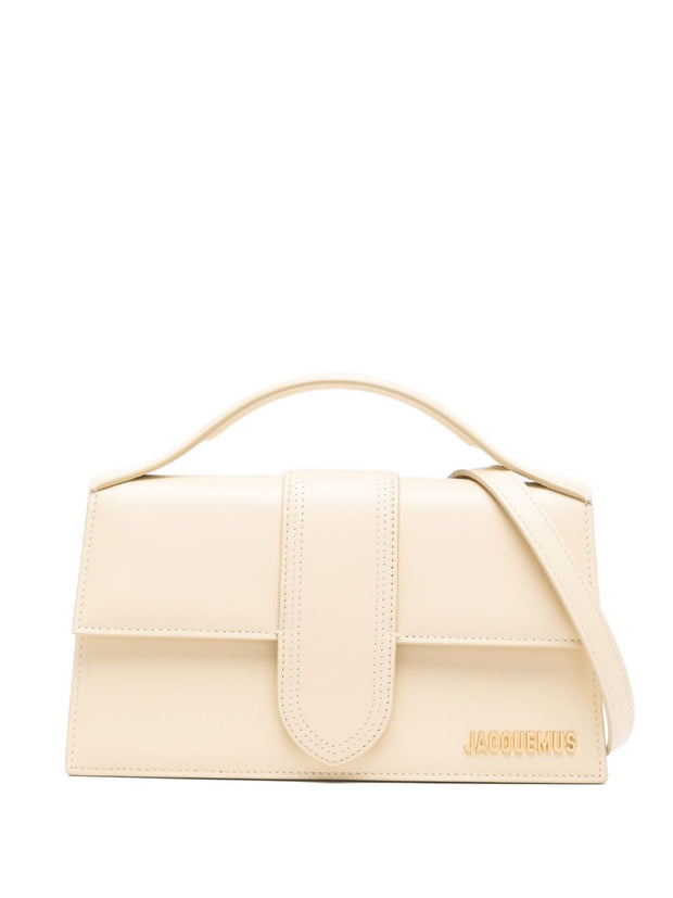 JACQUEMUS Le Grand Bambino Leather Handbag Ivory