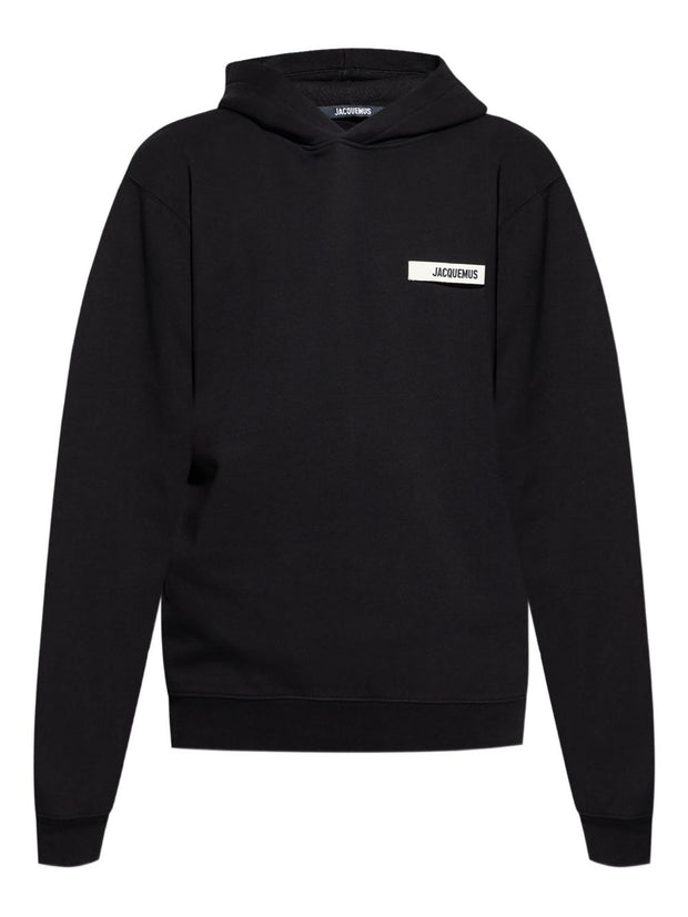 JACQUEMUS Le Hoodie Gros Grain Black