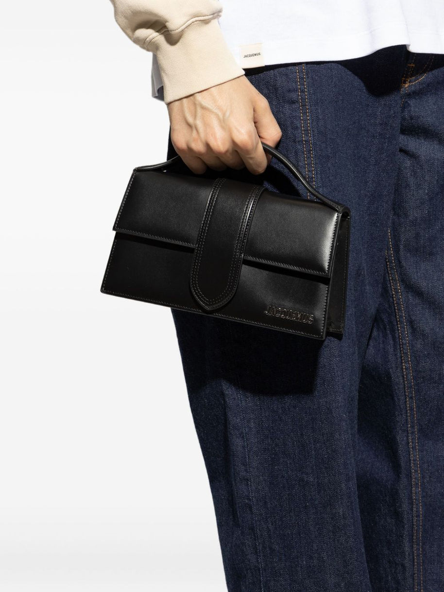 JACQUEMUS Le Grand Bambino Leather Handbag Black