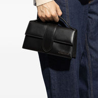 JACQUEMUS Le Grand Bambino Leather Handbag Black