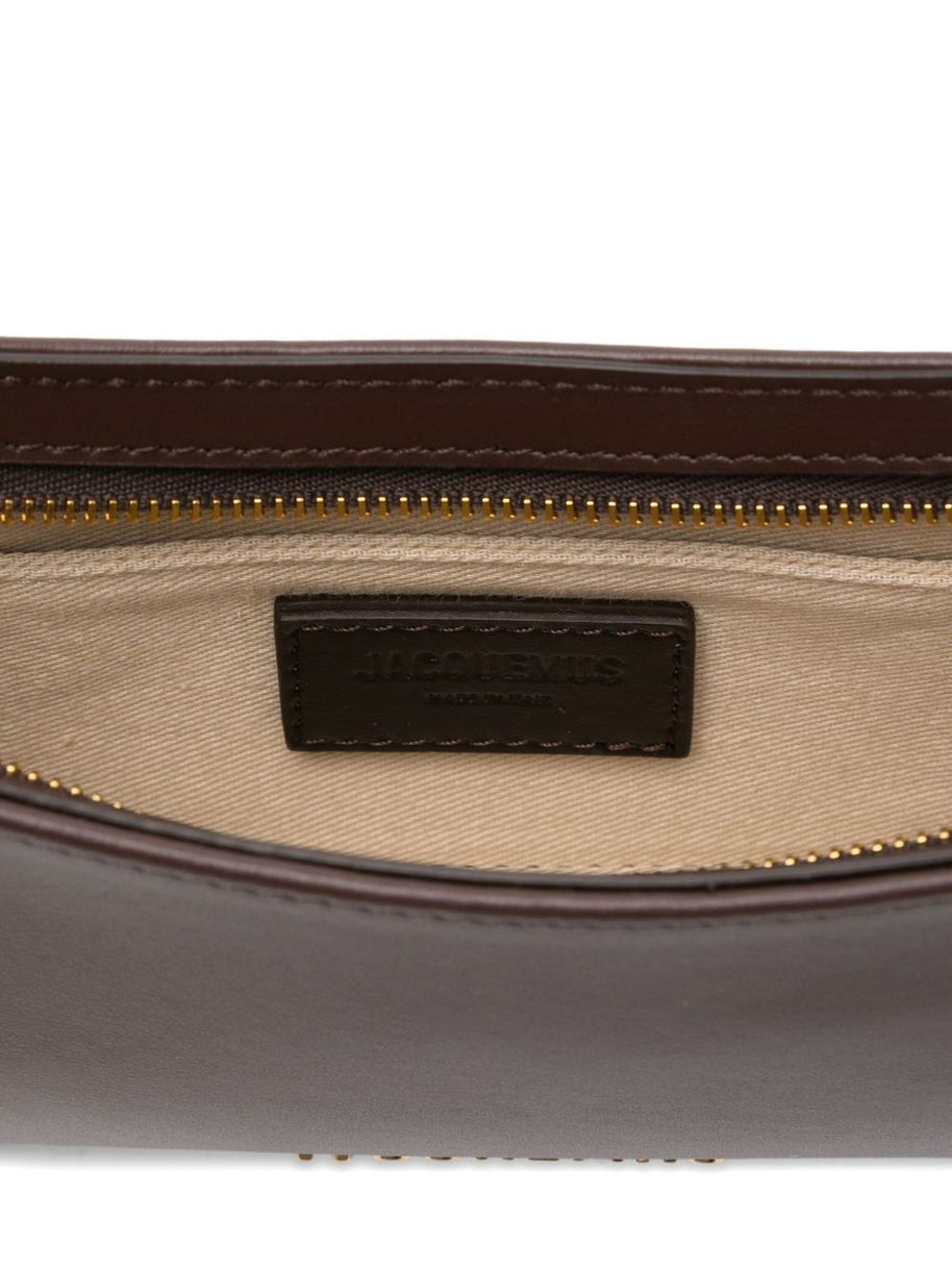 JACQUEMUS Le Bisou Perle Leather Shoulder Bag Brown