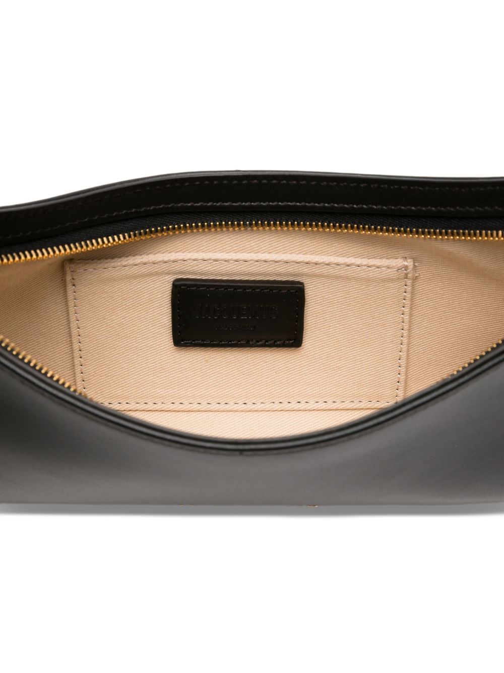 JACQUEMUS Le Bisou Perle Leather Shoulder Bag Black