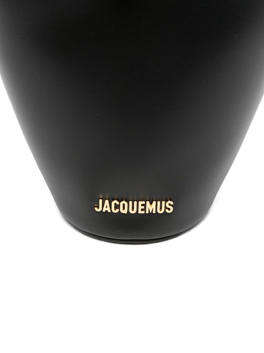 JACQUEMUS Le Petit Bambola Leather Bucket Bag Black