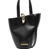 JACQUEMUS Le Petit Bambola Leather Bucket Bag Black