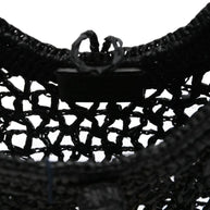 JACQUEMUS  Le Petit Carre Spiaggia Rafia Handbag  Black
