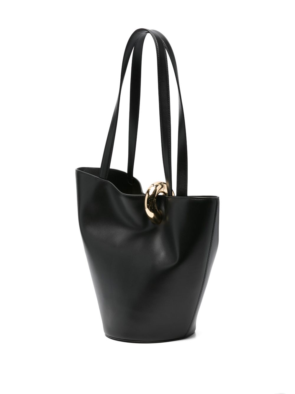 JACQUEMUS Le Bambola Moyen Leather Bucket Bag Black