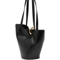JACQUEMUS Le Bambola Moyen Leather Bucket Bag Black