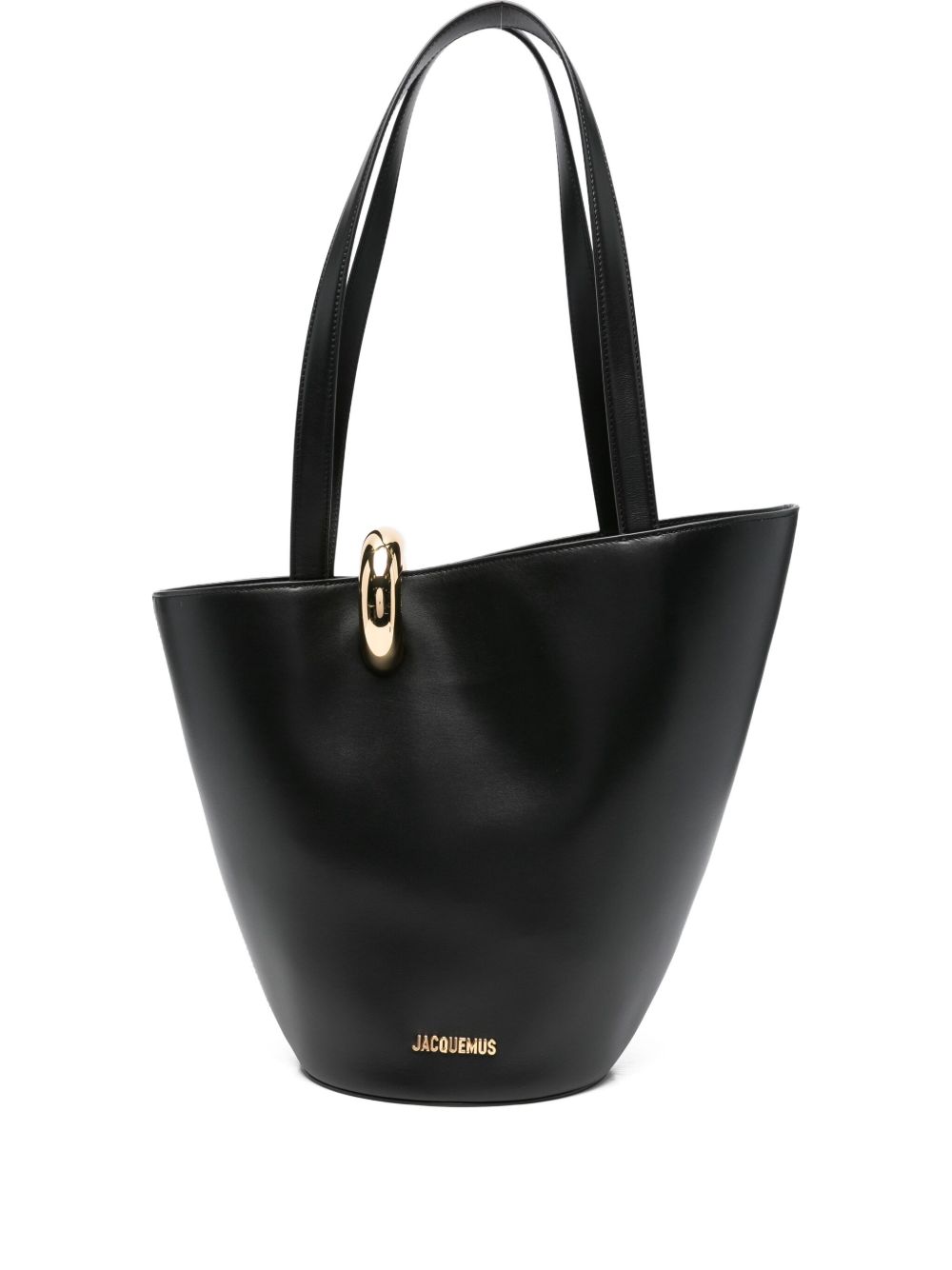 JACQUEMUS Le Bambola Moyen Leather Bucket Bag Black