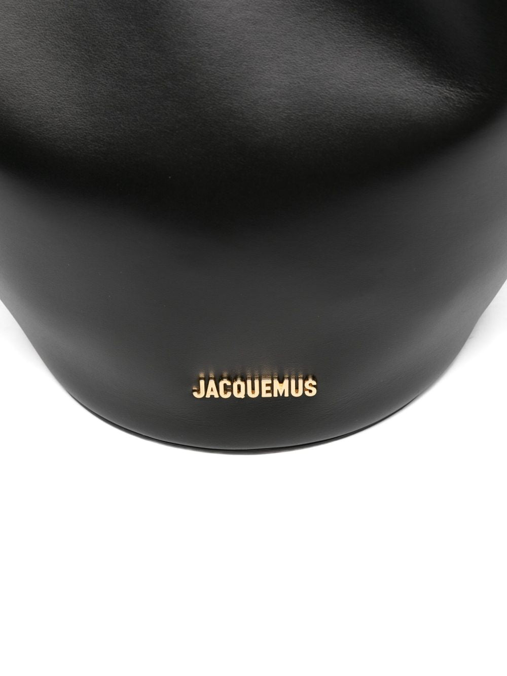 JACQUEMUS Le Bambola Moyen Leather Bucket Bag Black