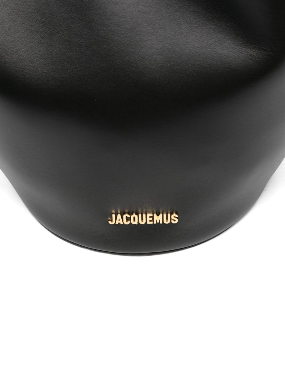 JACQUEMUS Le Bambola Moyen Leather Bucket Bag Black