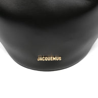JACQUEMUS Le Bambola Moyen Leather Bucket Bag Black