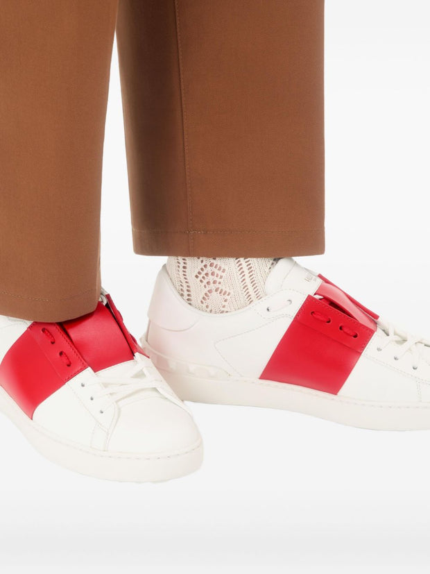 Valentino Garavani Open Leather Sneakers Red
