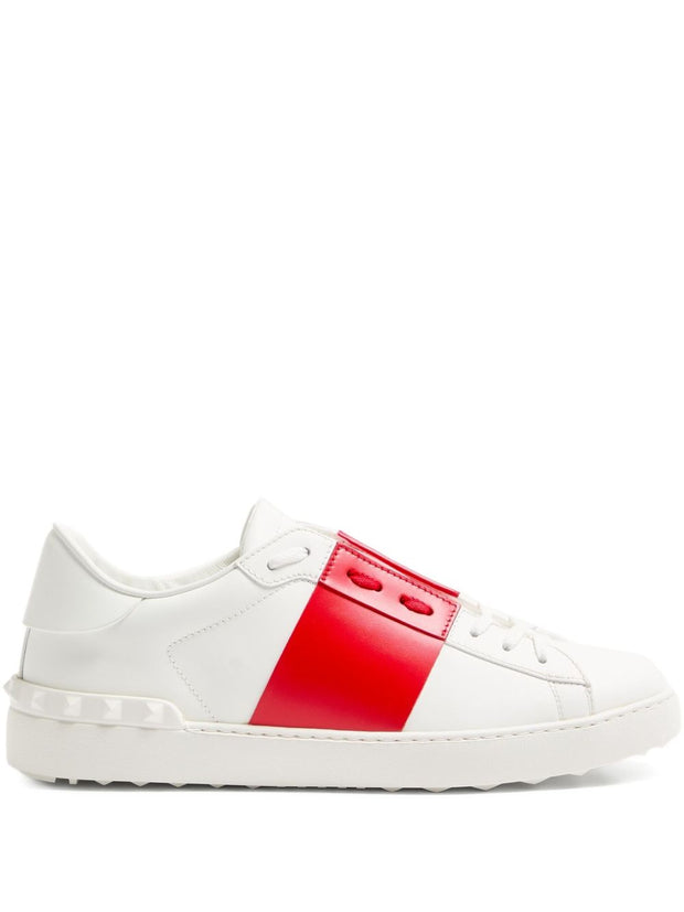 Valentino Garavani Open Leather Sneakers Red