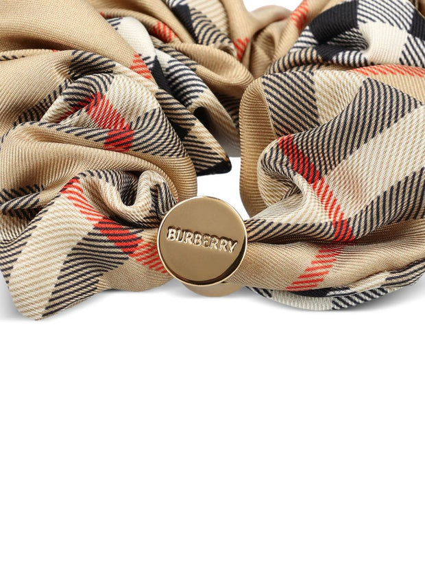 Burberry Check Silk Scrunchie Beige