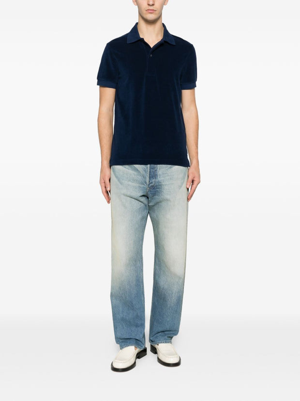 Tom Ford Cotton Polo Shirt Blue