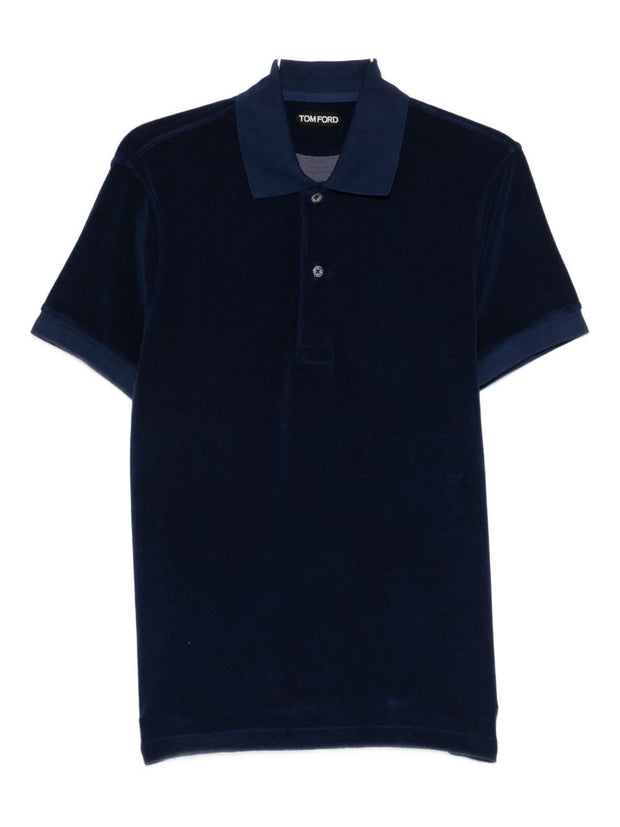 Tom Ford Cotton Polo Shirt Blue