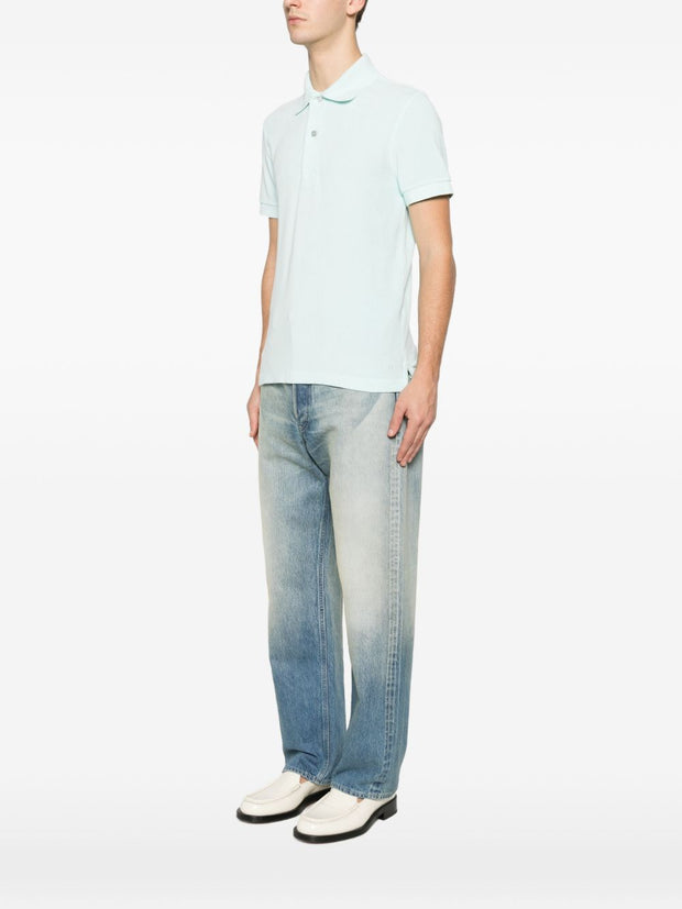 Tom Ford Cotton Polo Shirt Blue