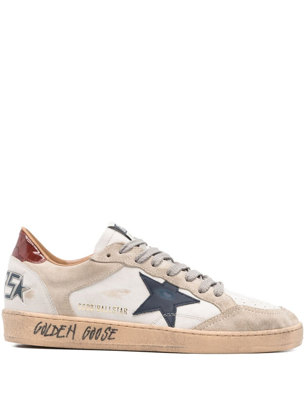 Golden Goose Ball Star Leather Sneakers Beige