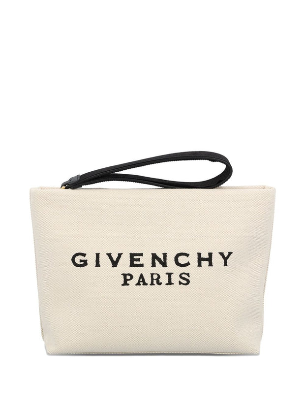 Givenchy Logo Cotton Pouch Beige