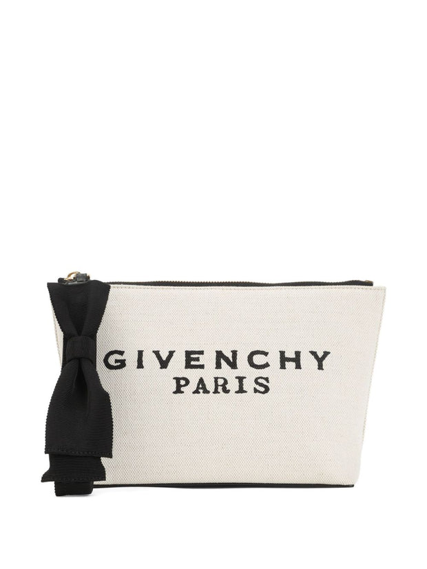 Givenchy Logo Cotton Pouch Beige