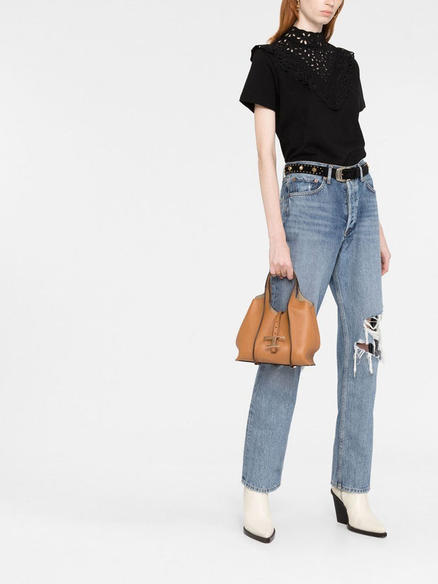 Tod's Mini Leather Tote Bag Brown