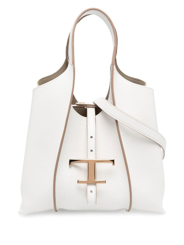 Tod's Mini Leather Tote Bag White