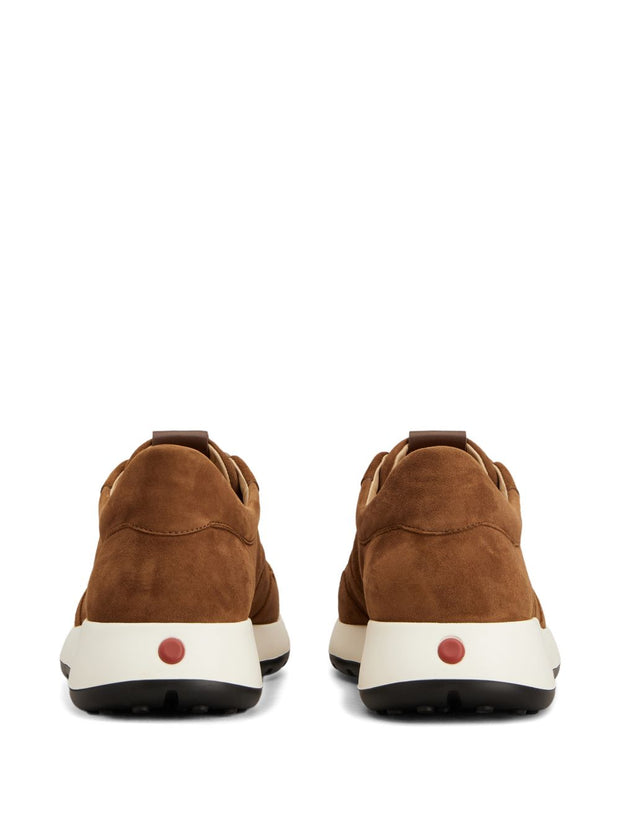Tod's Red Dot Leather Sneakers Brown