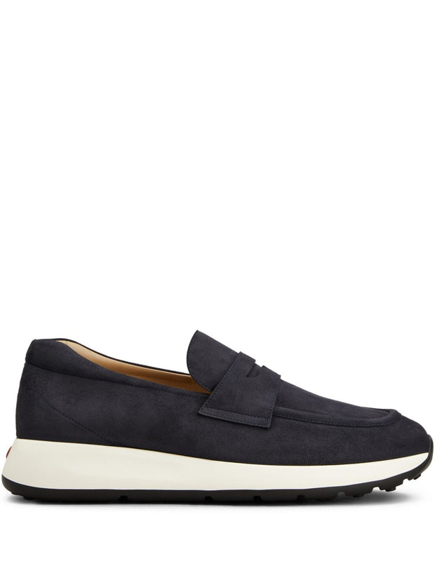 Tod's Red Dot Leather Loafers Blue