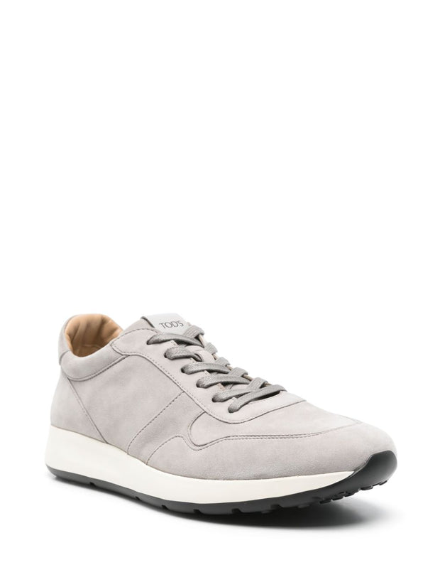 Tod's Red Dot Suede Leather Sneakers Grey