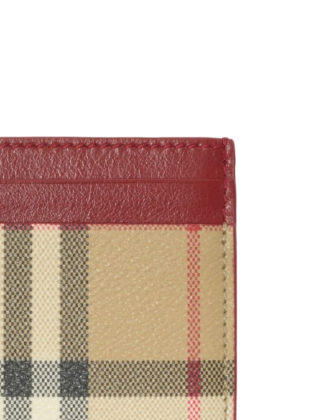Burberry Check Credit Card Case Red