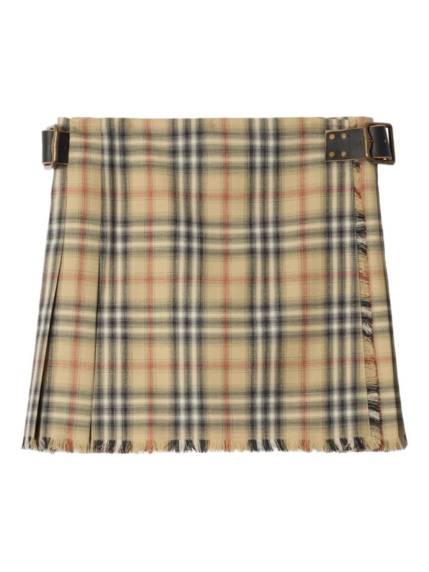 Burberry Wool Mini Skirt Beige