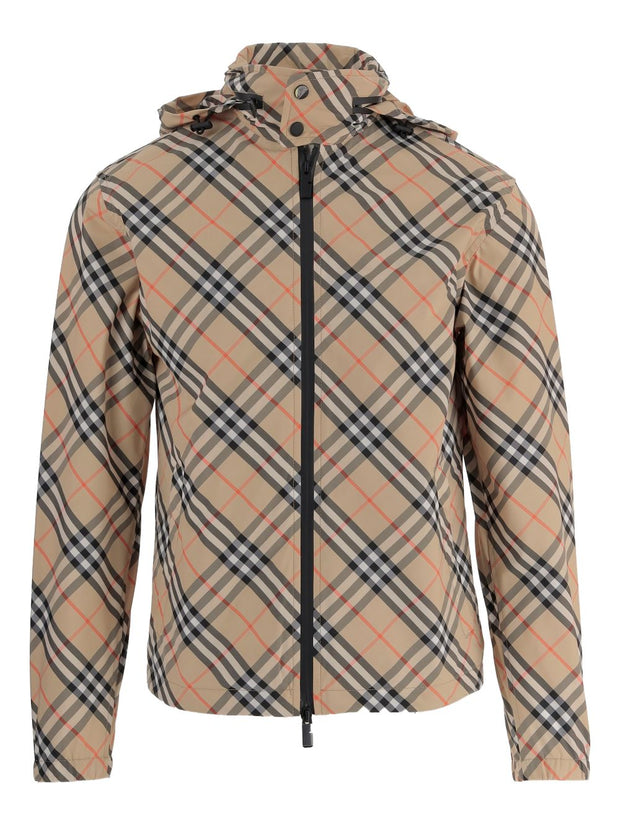 Burberry Check Blouson Jacket Beige