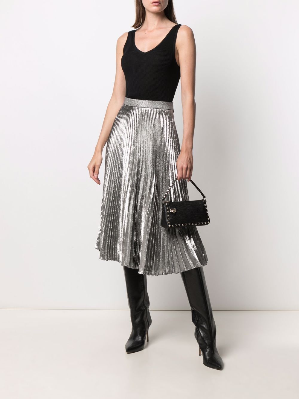 Valentino Garavani Rockstud Small Leather Shoulder Bag Black