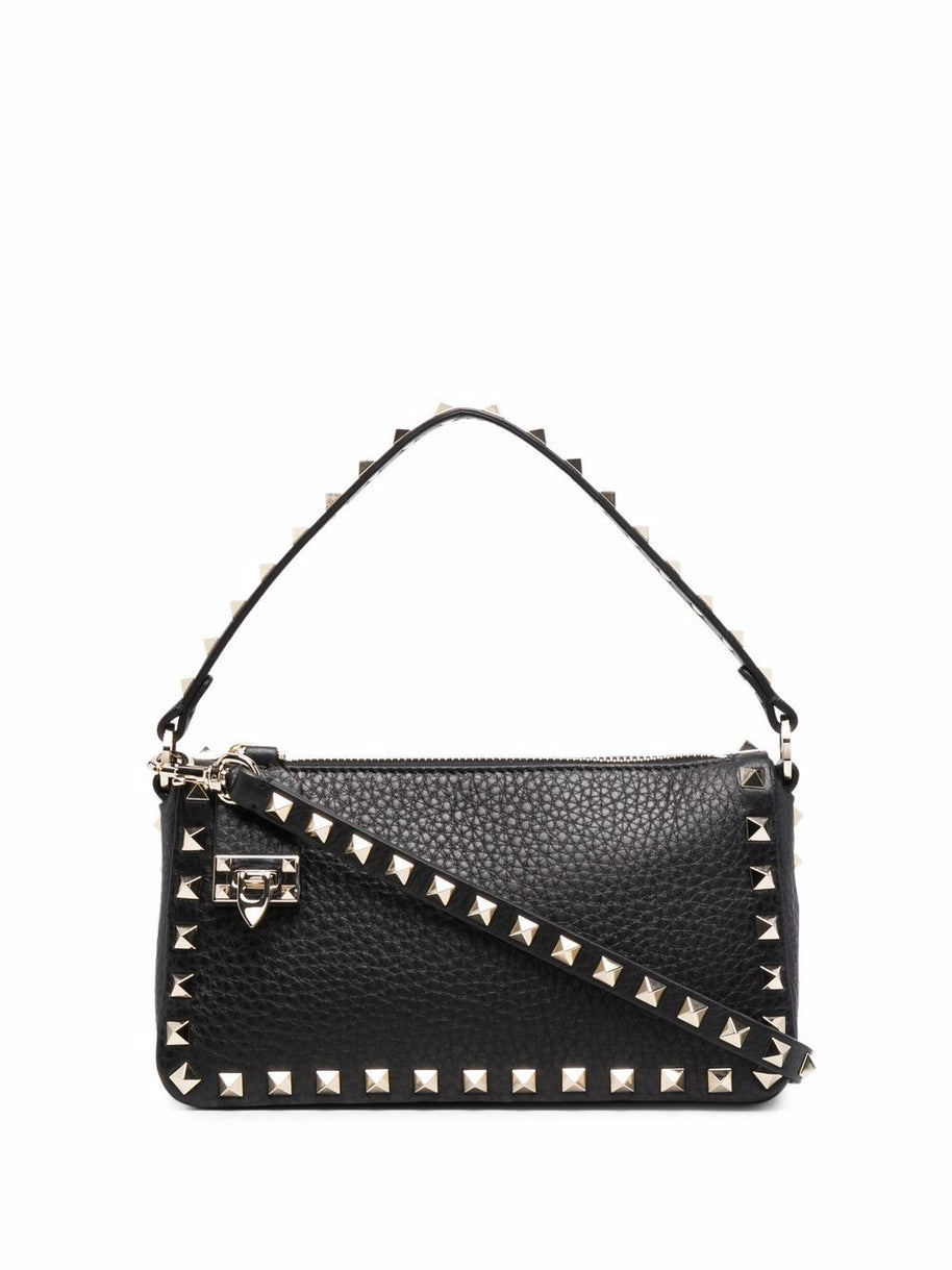 Valentino Garavani Rockstud Small Leather Shoulder Bag Black