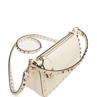 Valentino Garavani Rockstud Small Leather Shoulder Bag Ivory