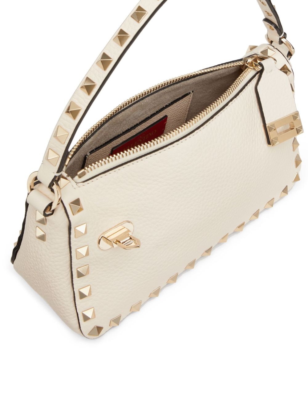 Valentino Garavani Rockstud Small Leather Shoulder Bag Ivory
