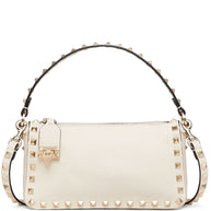 Valentino Garavani Rockstud Small Leather Shoulder Bag Ivory