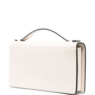 Valentino Garavani VLogo Signature Leather Wallet On Chain Ivory