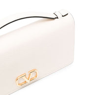 Valentino Garavani VLogo Signature Leather Wallet On Chain Ivory