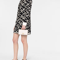 Valentino Garavani VLogo Signature Leather Wallet On Chain Ivory