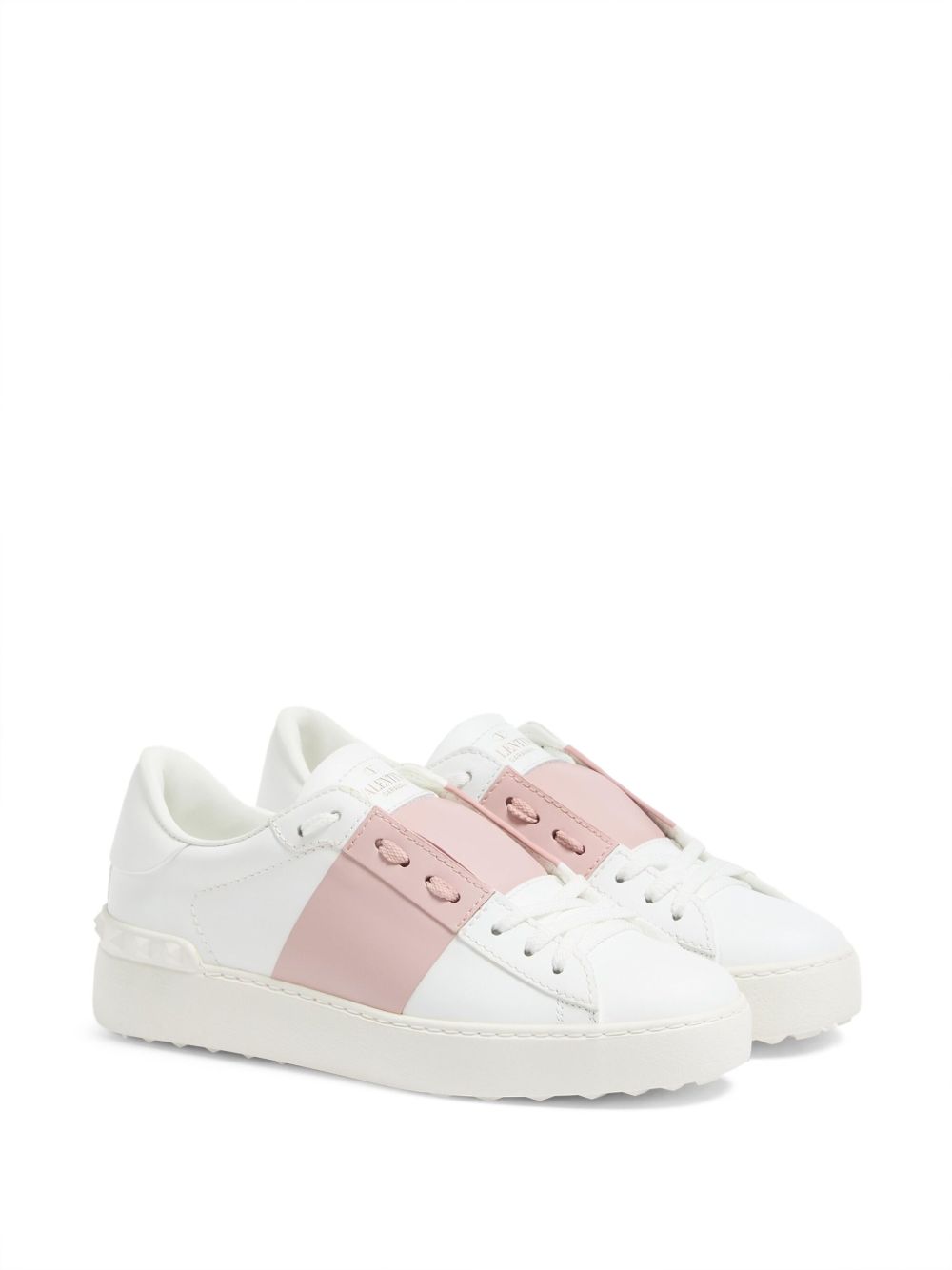 Valentino Garavani Open Leather Sneakers Powder
